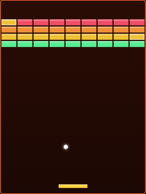 ブロックブレイカーのゲーム画面