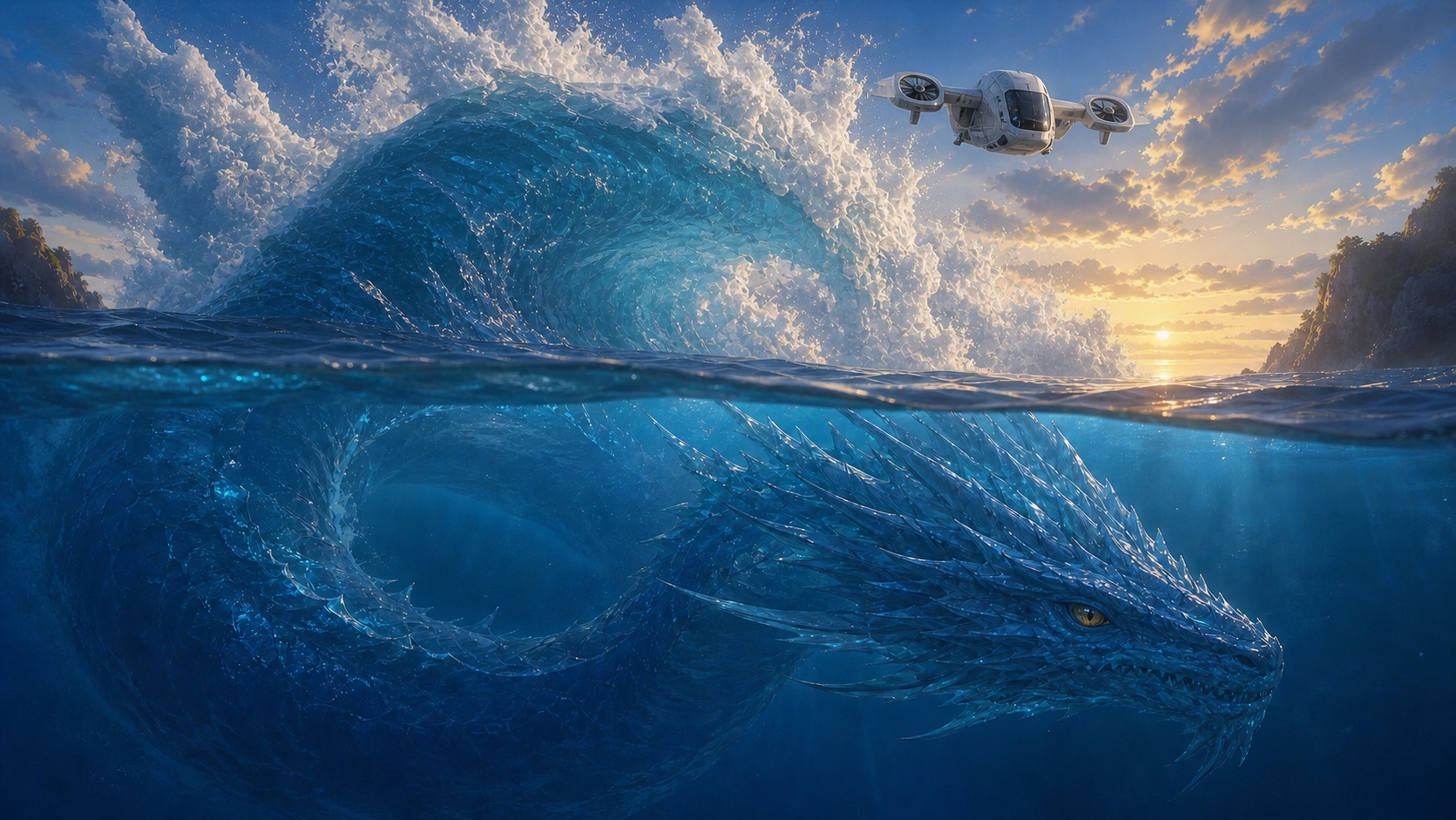 海を泳ぐ潮冠龍ネレイア